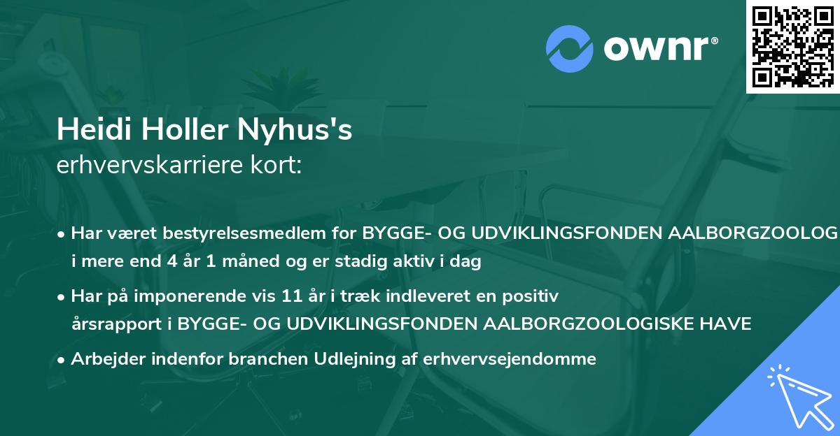 Heidi Holler Nyhus's erhvervskarriere kort