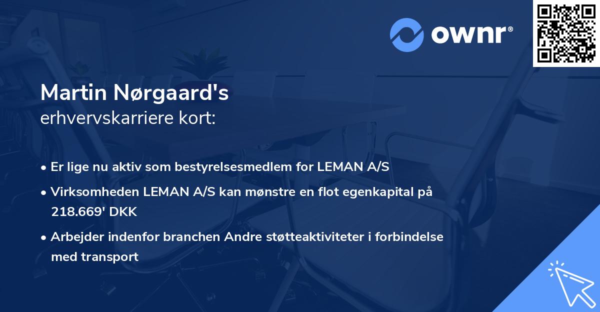 Martin Nørgaard's erhvervskarriere kort