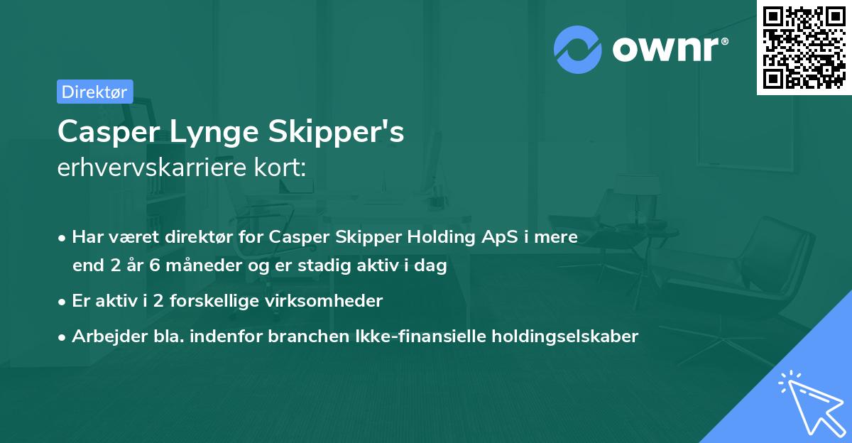 Casper Lynge Skipper's erhvervskarriere kort