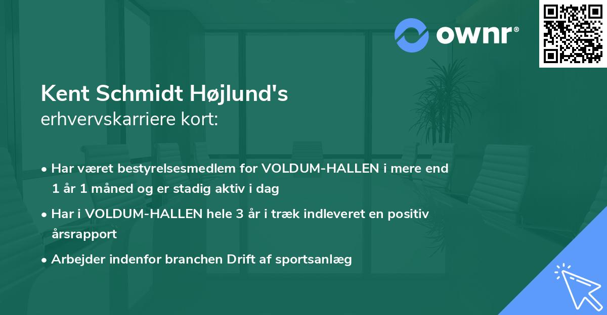 Kent Schmidt Højlund's erhvervskarriere kort