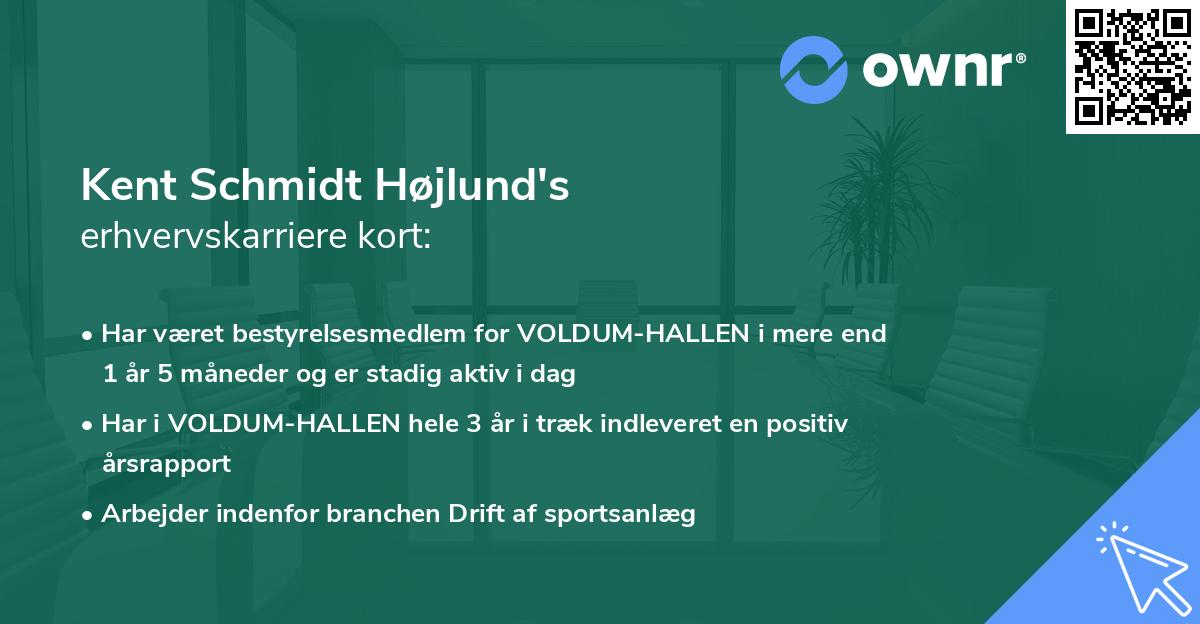 Kent Schmidt Højlund's erhvervskarriere kort