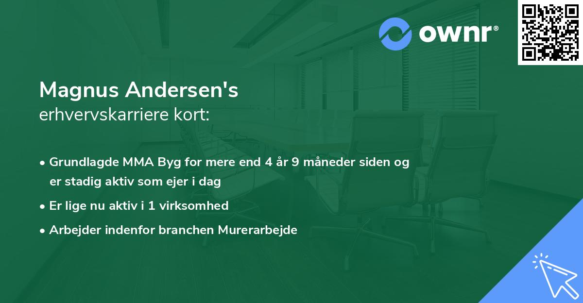 Magnus Andersen's erhvervskarriere kort