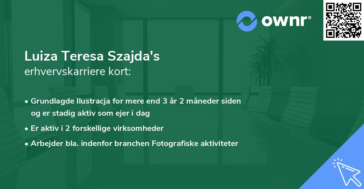 Luiza Teresa Szajda's erhvervskarriere kort