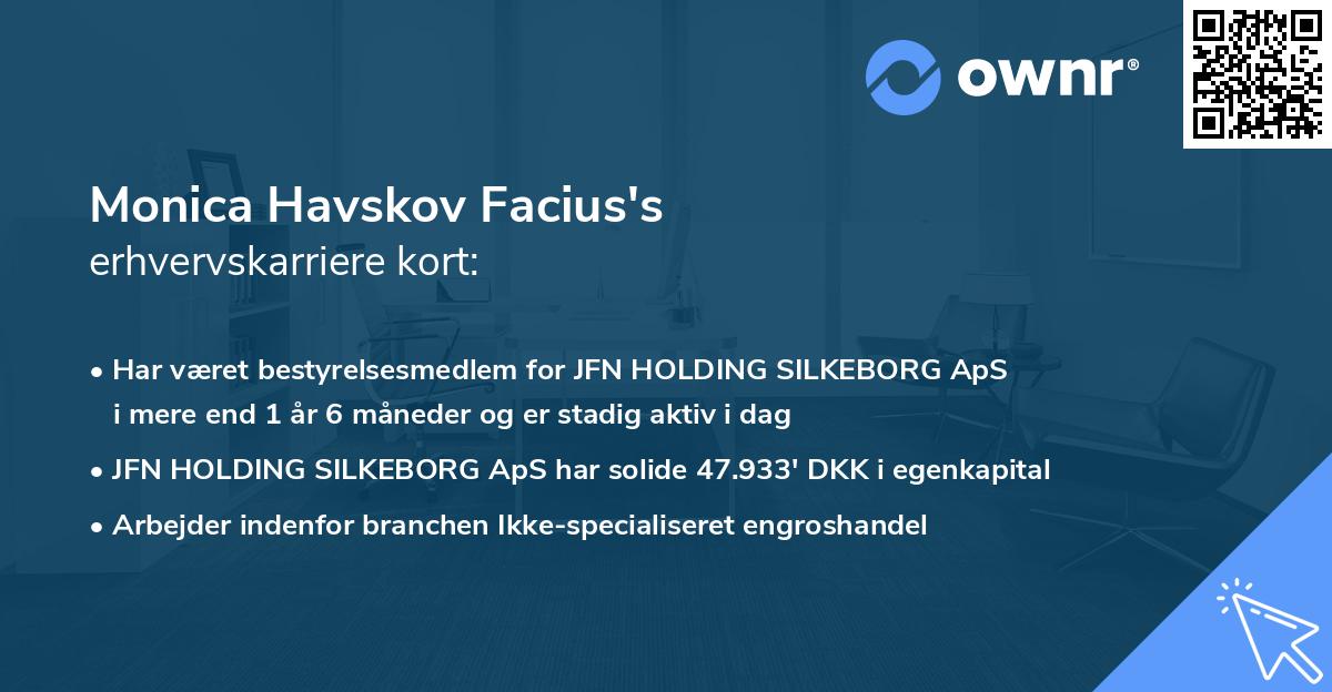 Monica Havskov Facius's erhvervskarriere kort