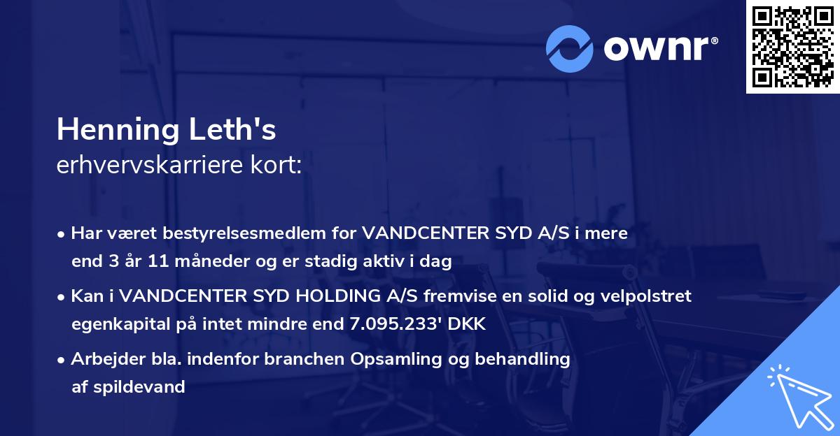 Henning Leth's erhvervskarriere kort