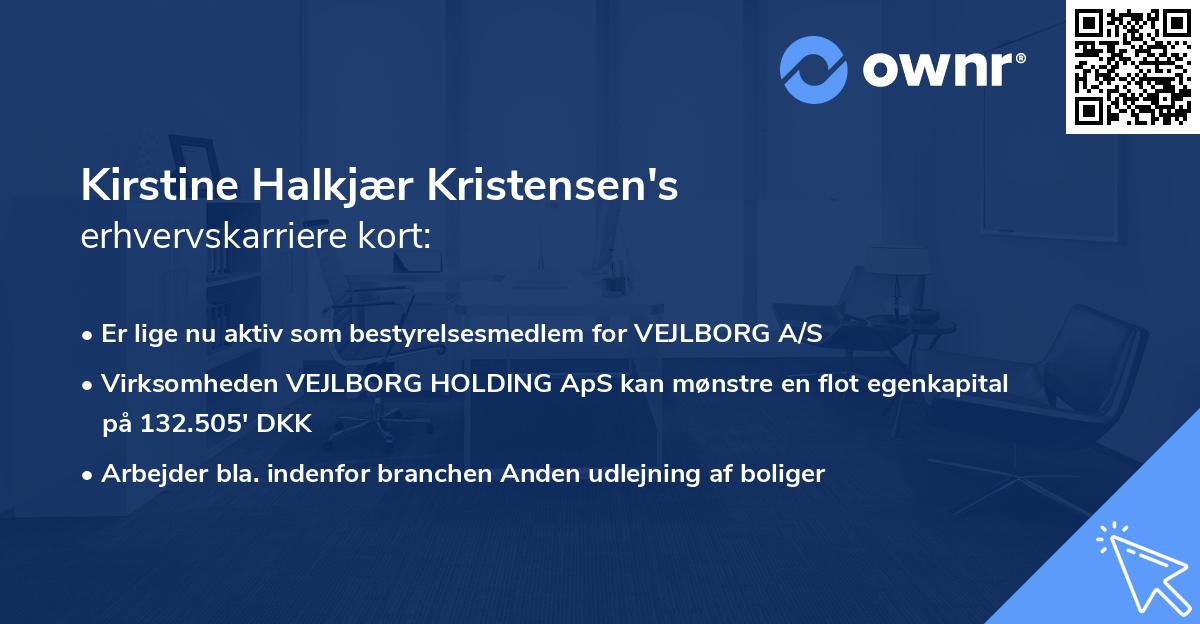 Kirstine Halkjær Kristensen's erhvervskarriere kort