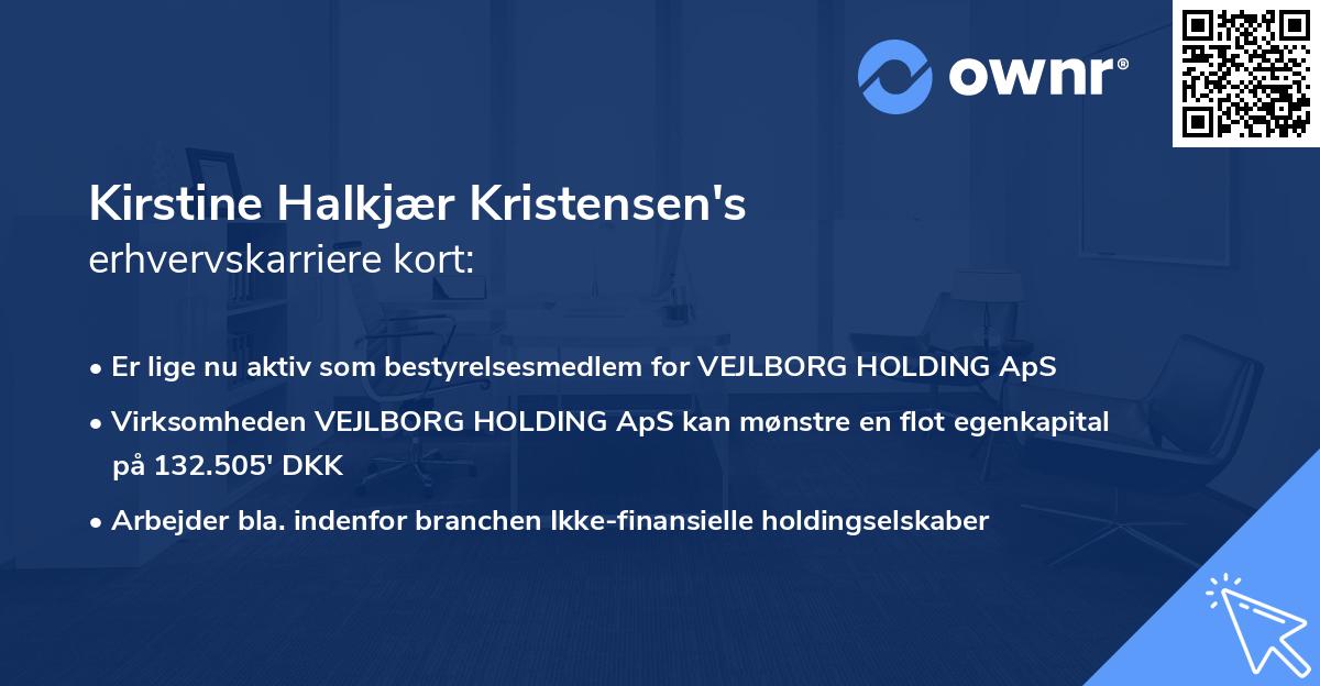 Kirstine Halkjær Kristensen's erhvervskarriere kort