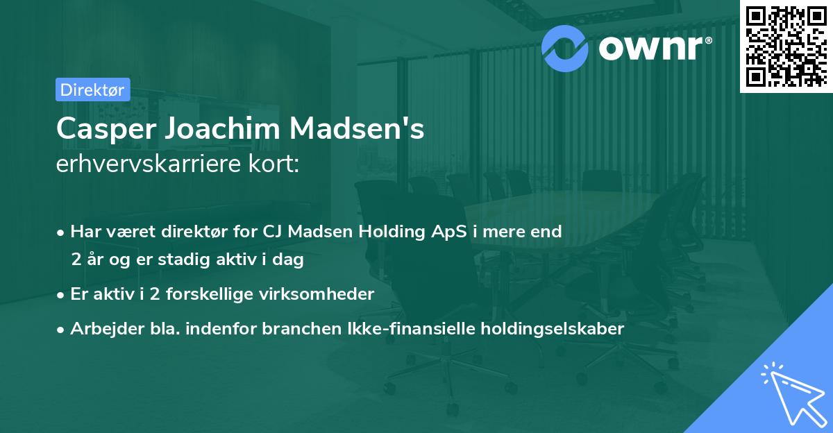 Casper Joachim Madsen's erhvervskarriere kort