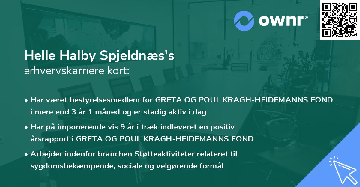 Helle Halby Spjeldnæs's erhvervskarriere kort