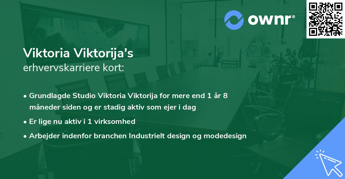 Viktoria Viktorija's erhvervskarriere kort