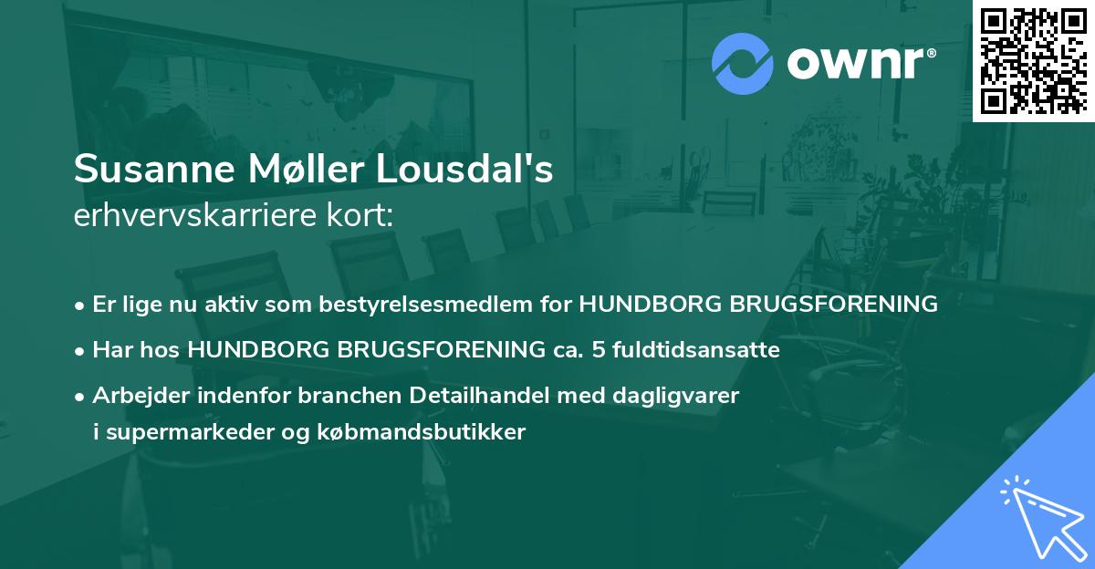Susanne Møller Lousdal's erhvervskarriere kort