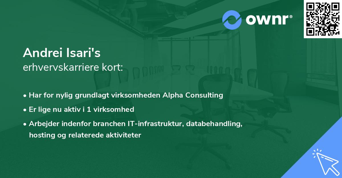 Andrei Isari's erhvervskarriere kort