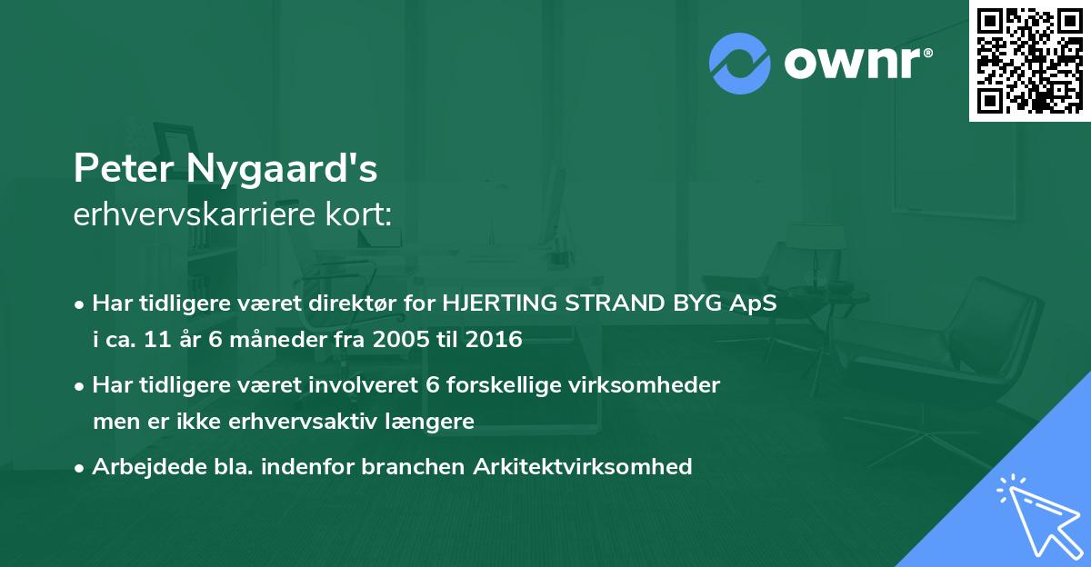 Peter Nygaard's erhvervskarriere kort