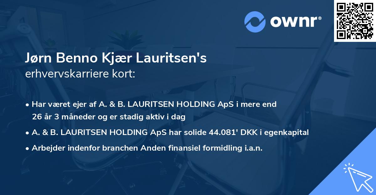 Jørn Benno Kjær Lauritsen's erhvervskarriere kort