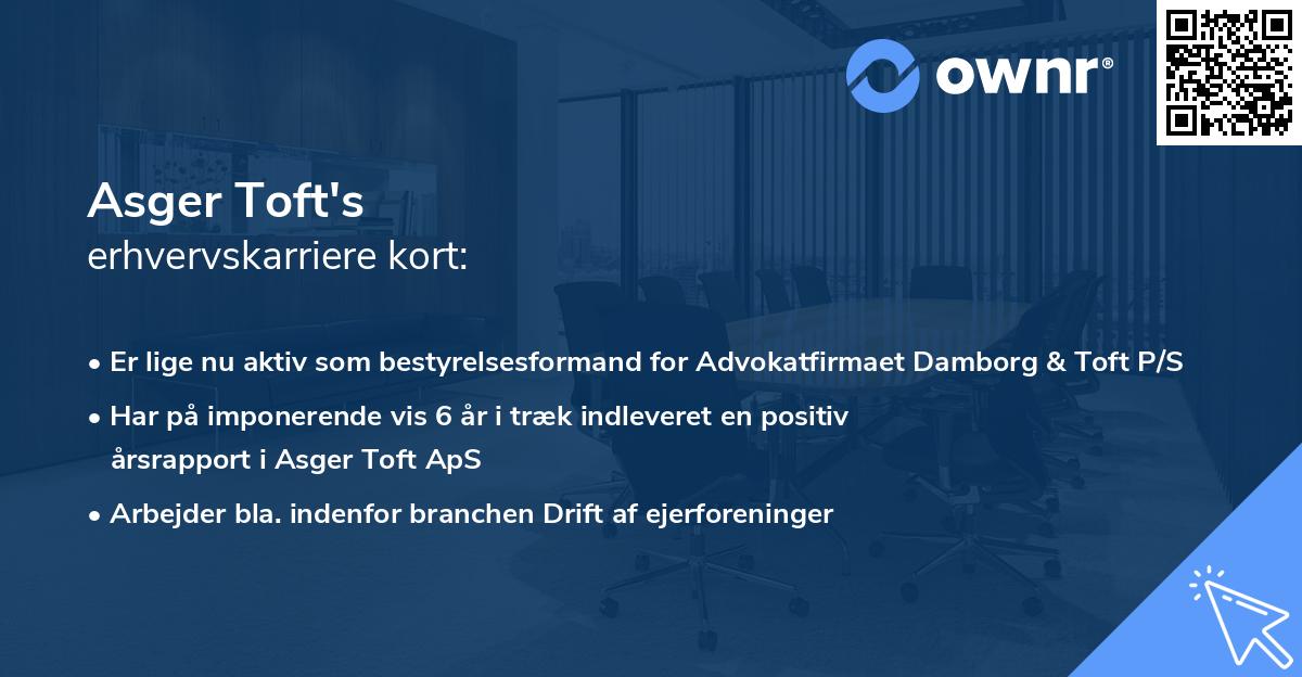 Asger Toft's erhvervskarriere kort