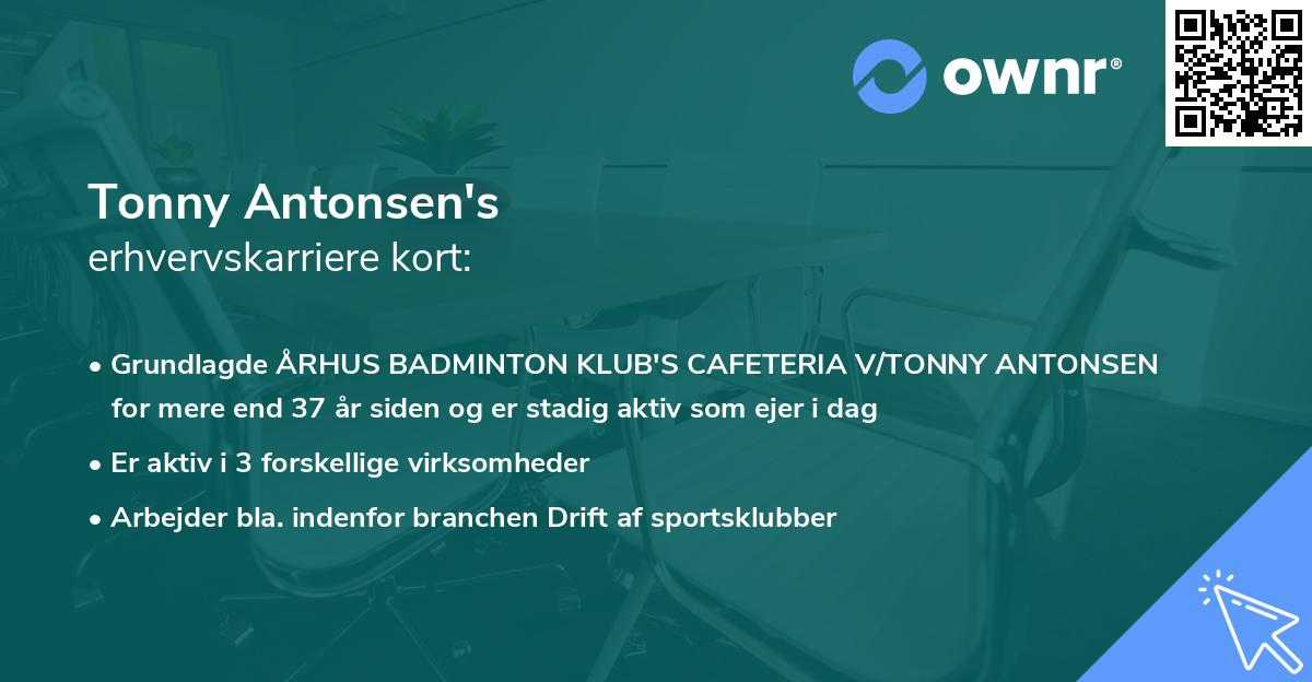 Tonny Antonsen's erhvervskarriere kort