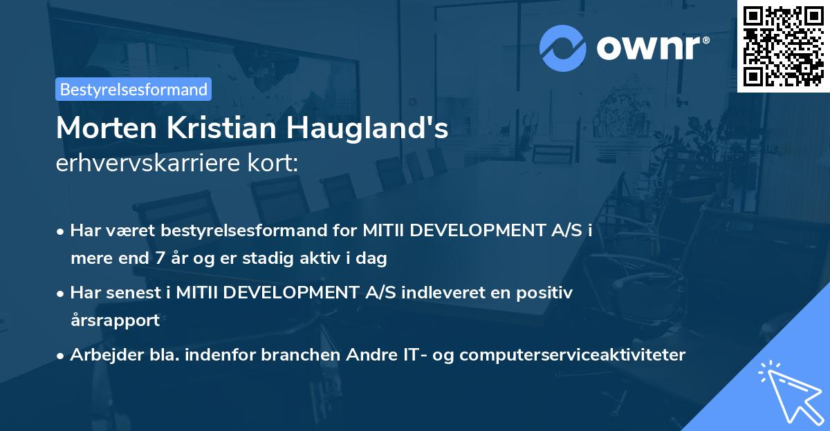 Morten Kristian Haugland's erhvervskarriere kort