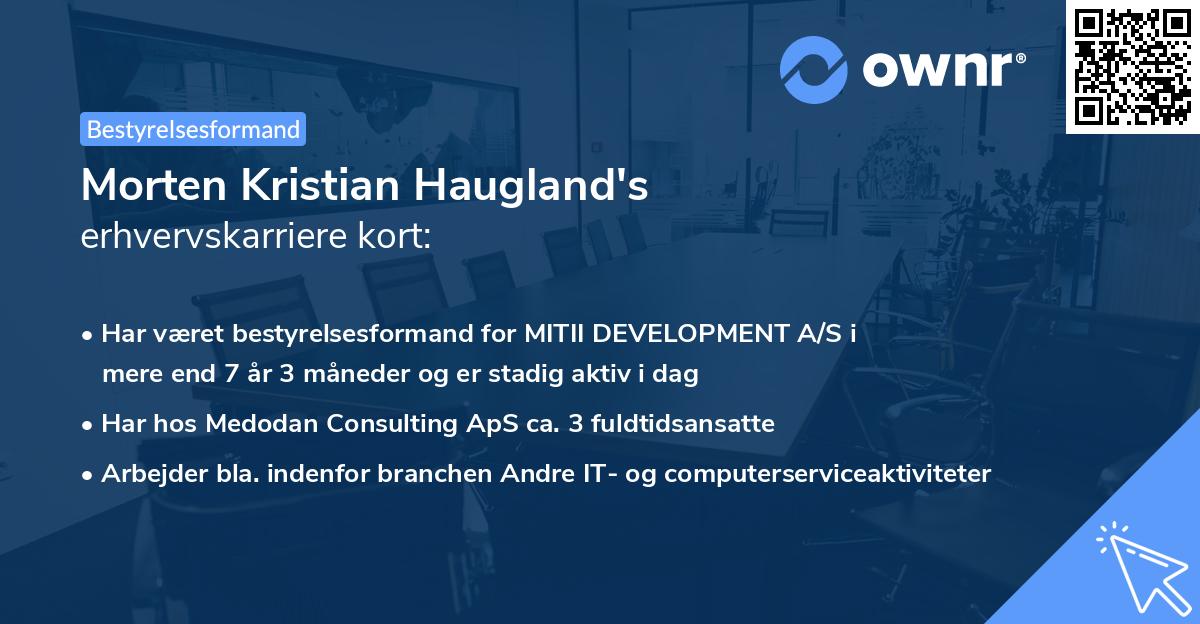 Morten Kristian Haugland's erhvervskarriere kort