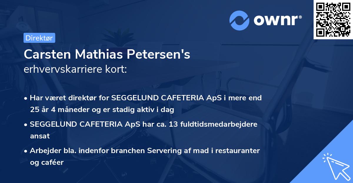 Carsten Mathias Petersen's erhvervskarriere kort