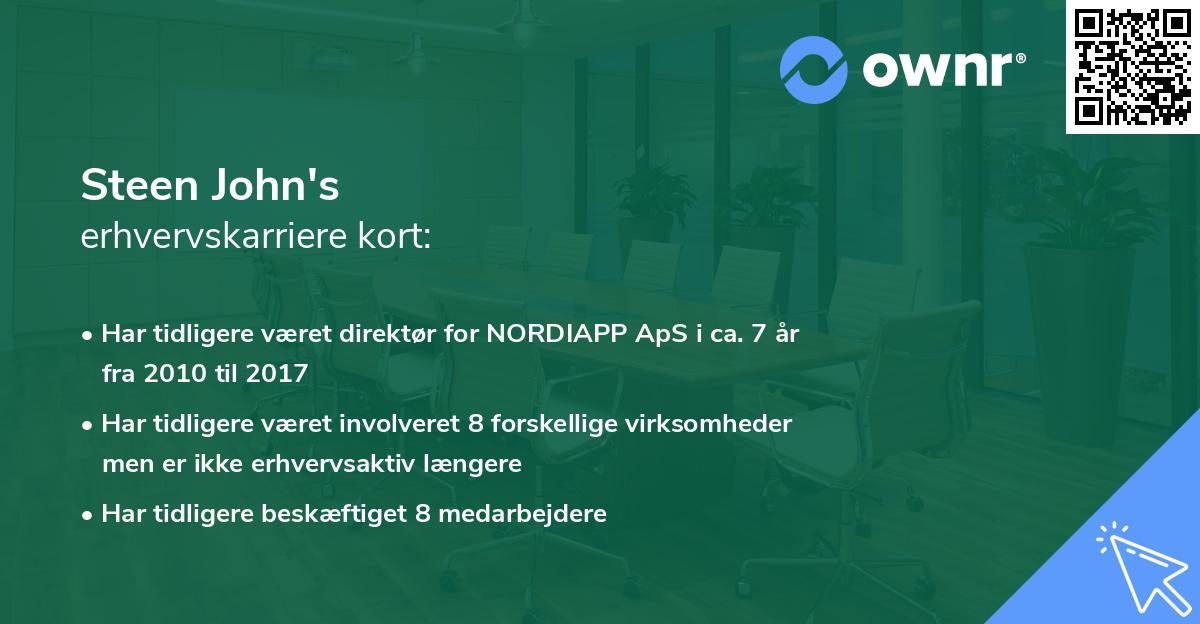 Steen John's erhvervskarriere kort