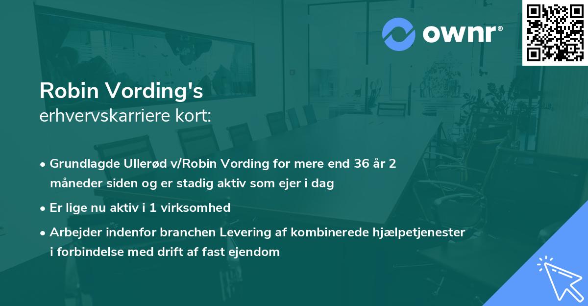 Robin Vording's erhvervskarriere kort