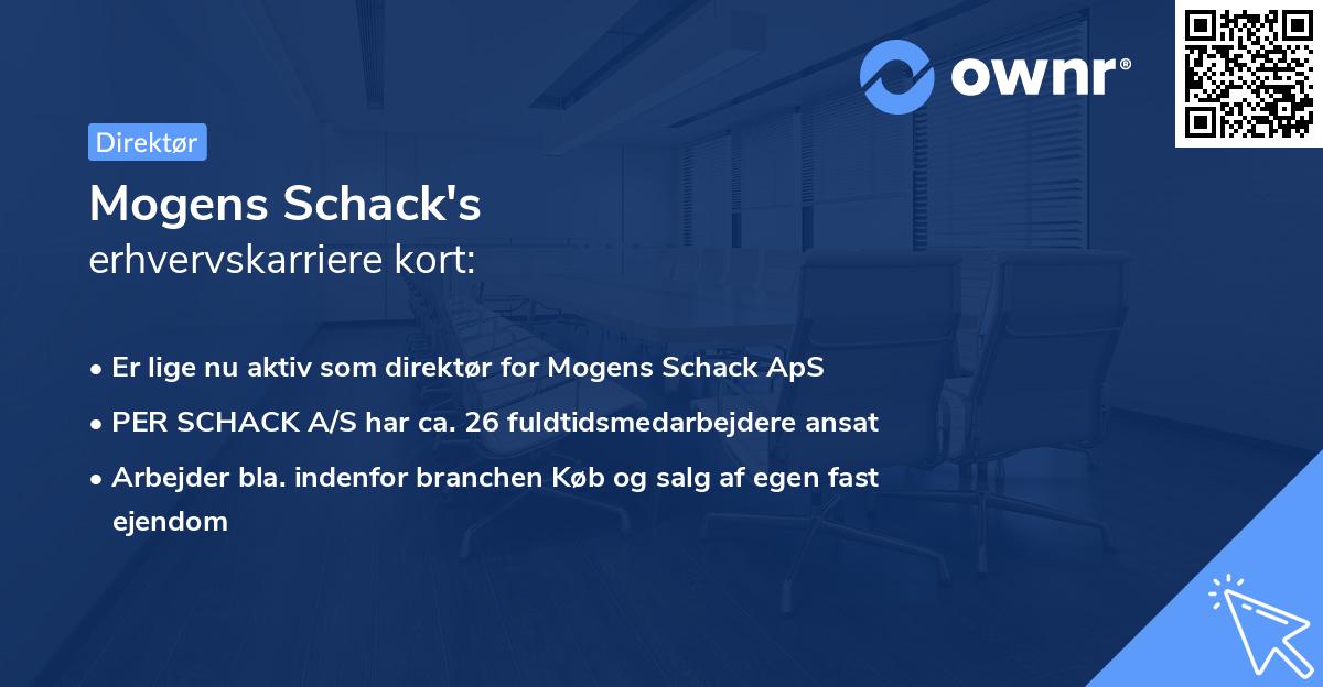 Mogens Schack's erhvervskarriere kort