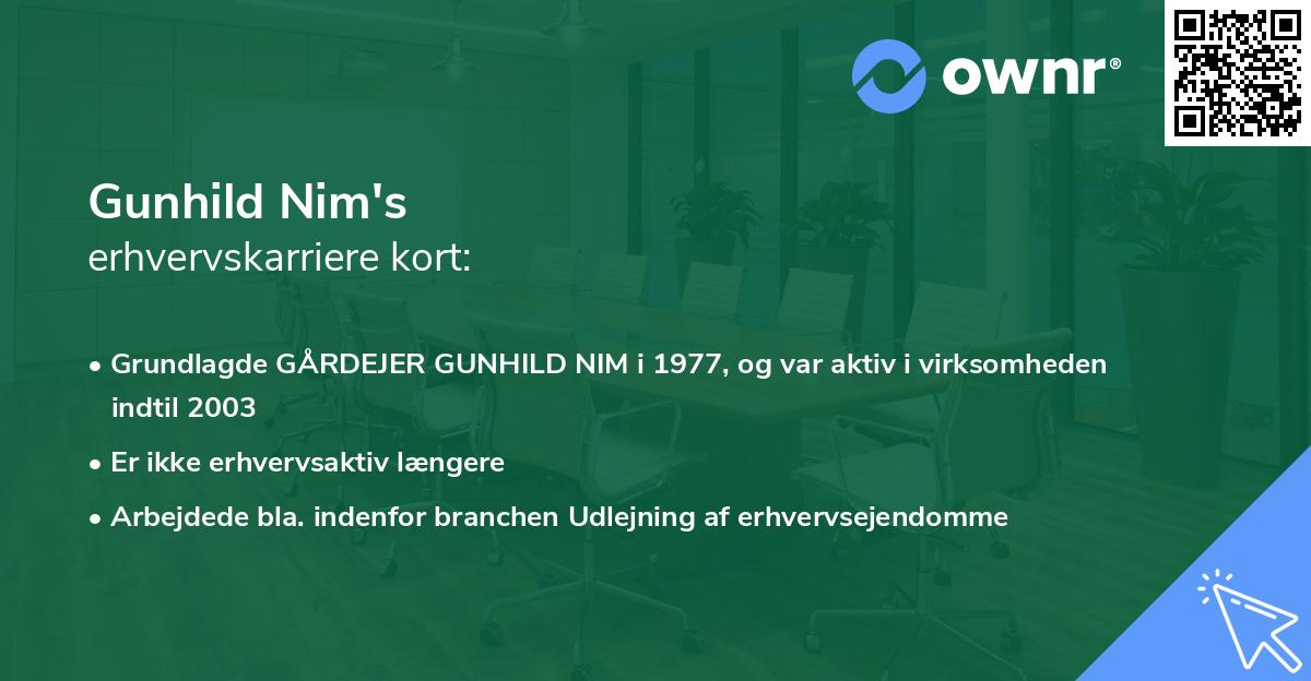 Gunhild Nim's erhvervskarriere kort