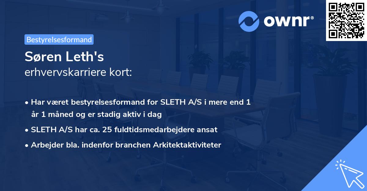 Søren Leth's erhvervskarriere kort