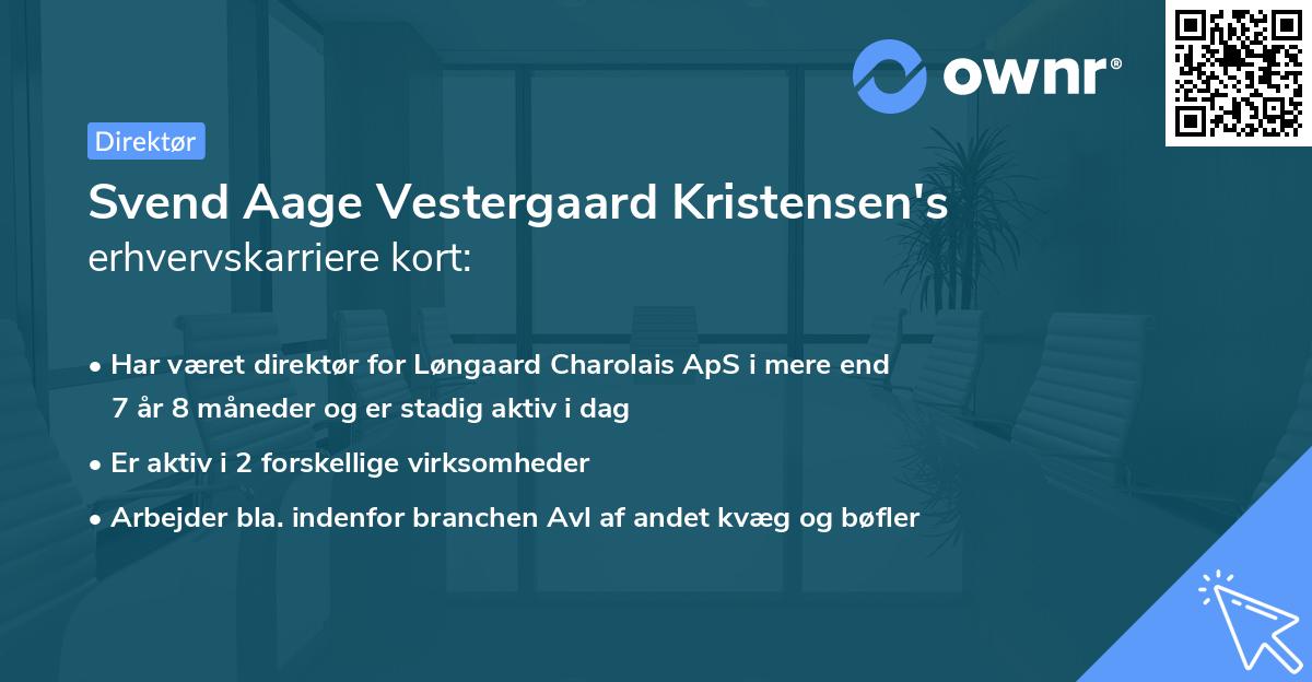 Svend Aage Vestergaard Kristensen's erhvervskarriere kort