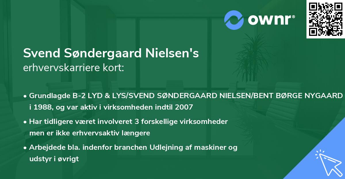 Svend Søndergaard Nielsen's erhvervskarriere kort