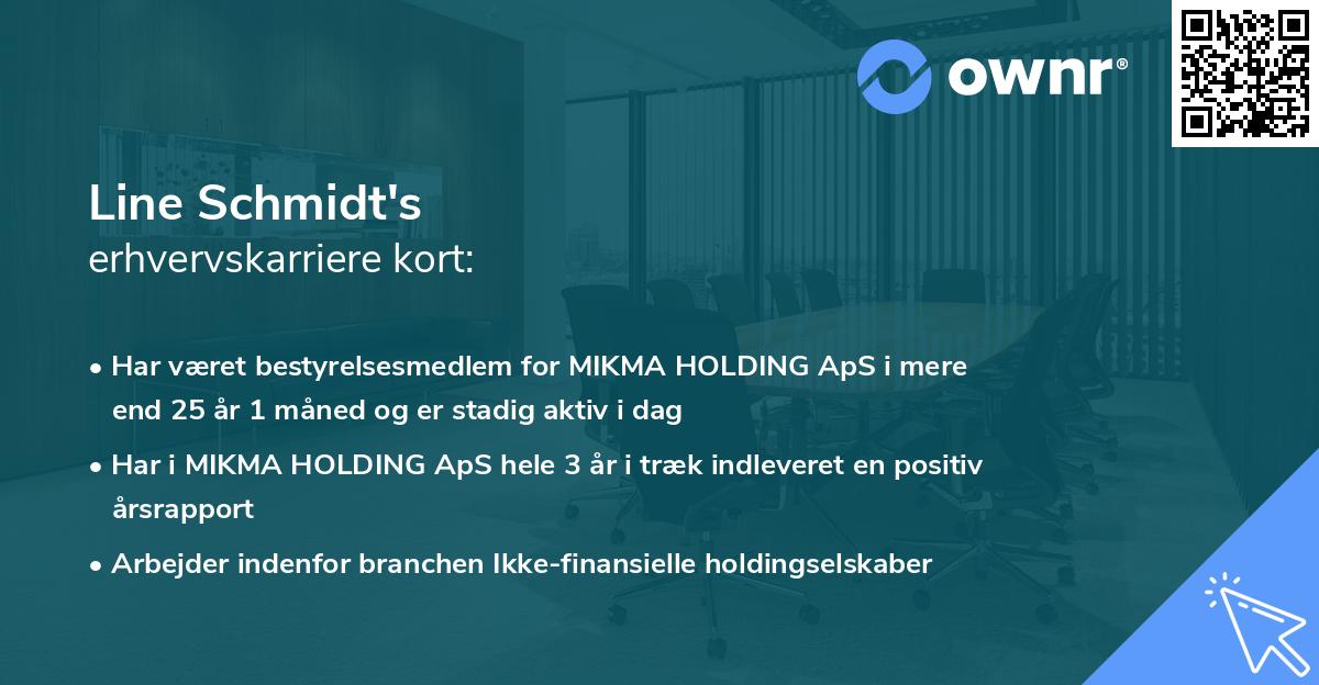 Line Schmidt's erhvervskarriere kort