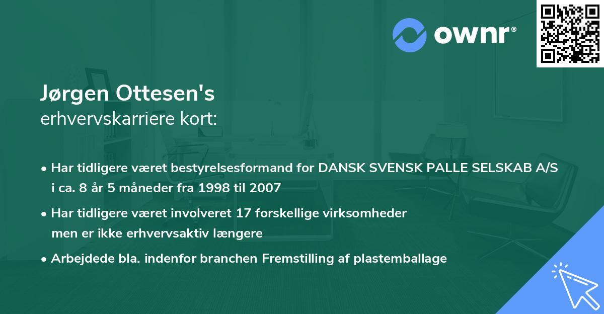 Jørgen Ottesen's erhvervskarriere kort
