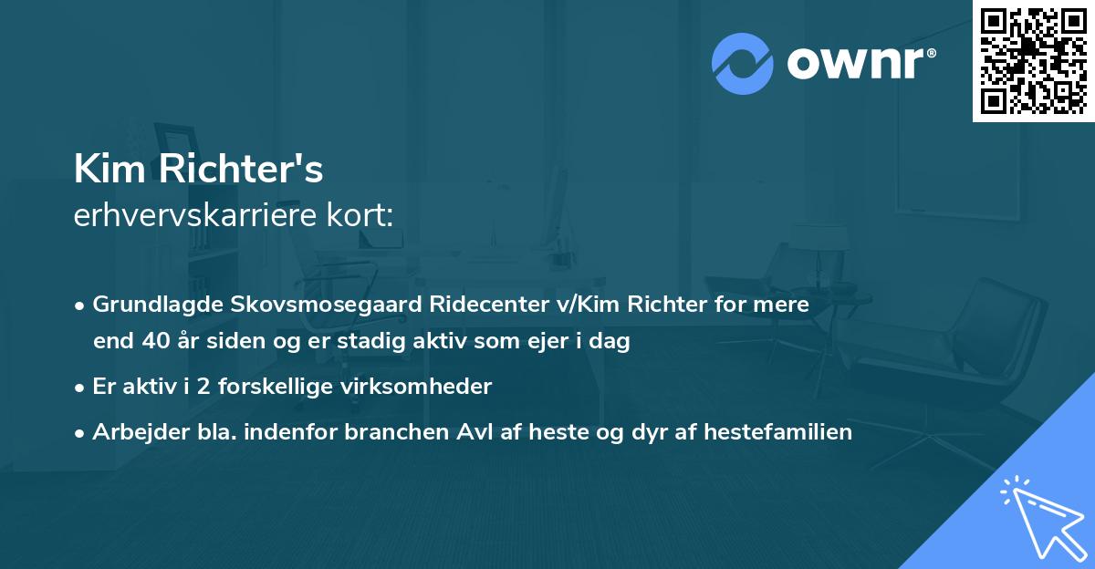 Kim Richter's erhvervskarriere kort