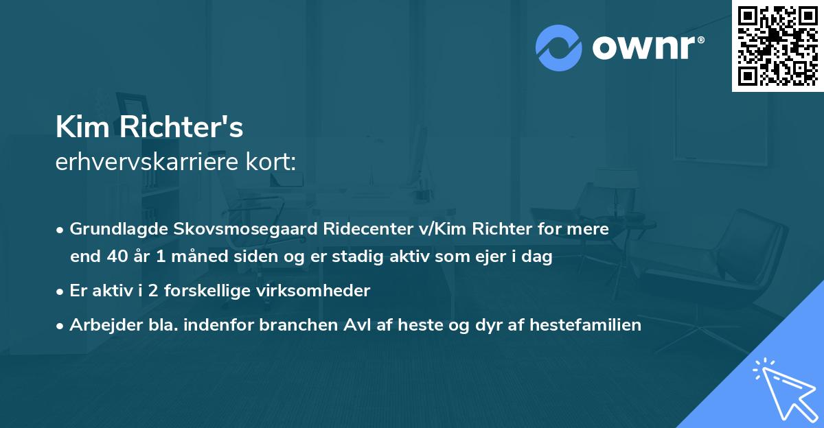 Kim Richter's erhvervskarriere kort