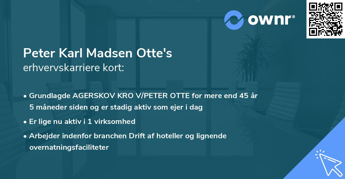 Peter Karl Madsen Otte's erhvervskarriere kort