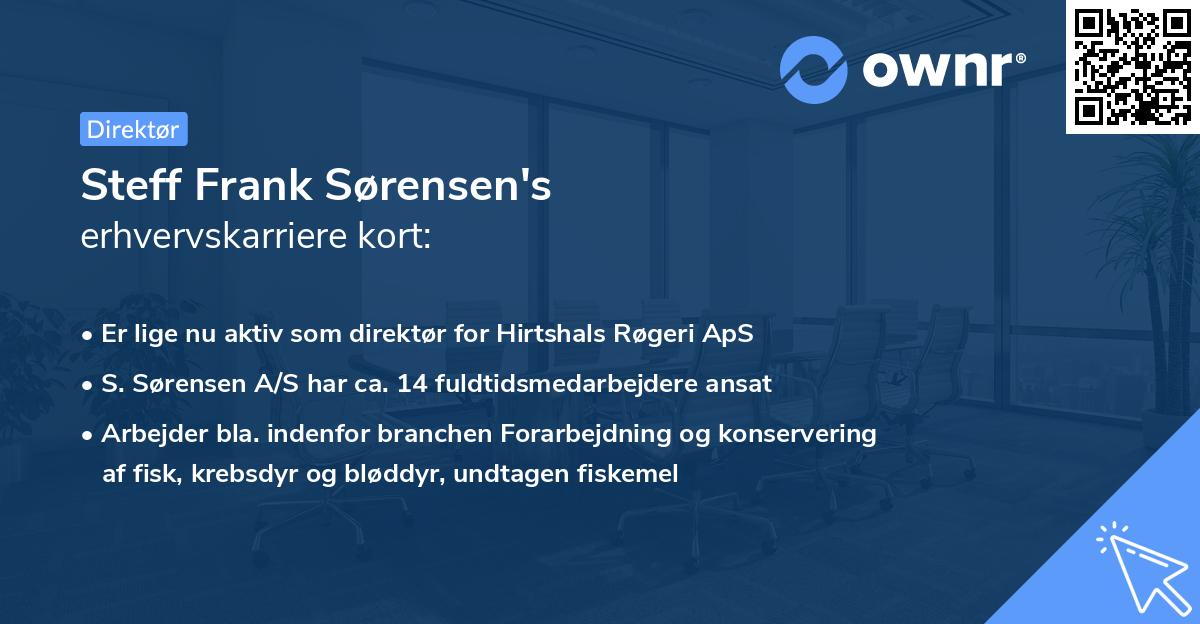 Steff Frank Sørensen's erhvervskarriere kort