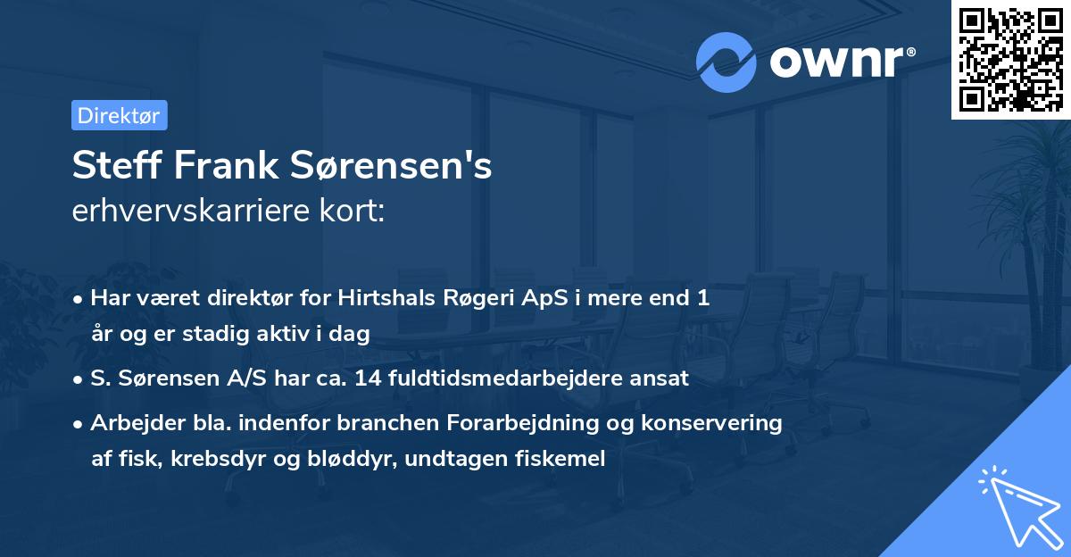 Steff Frank Sørensen's erhvervskarriere kort
