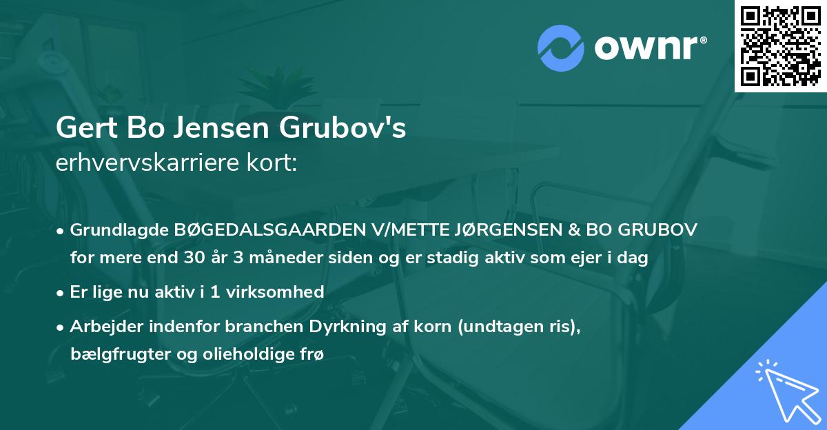 Gert Bo Jensen Grubov's erhvervskarriere kort