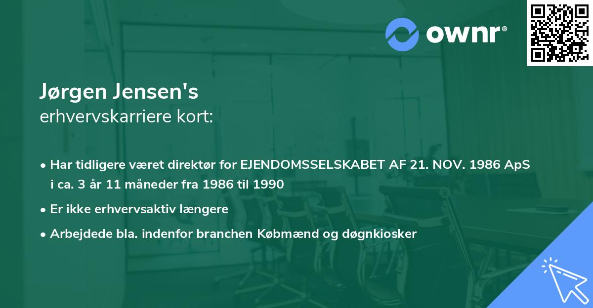 Jørgen Jensen's erhvervskarriere kort