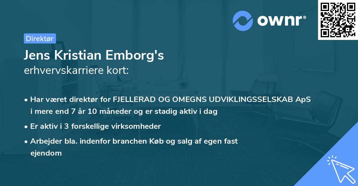 Jens Kristian Emborg's erhvervskarriere kort