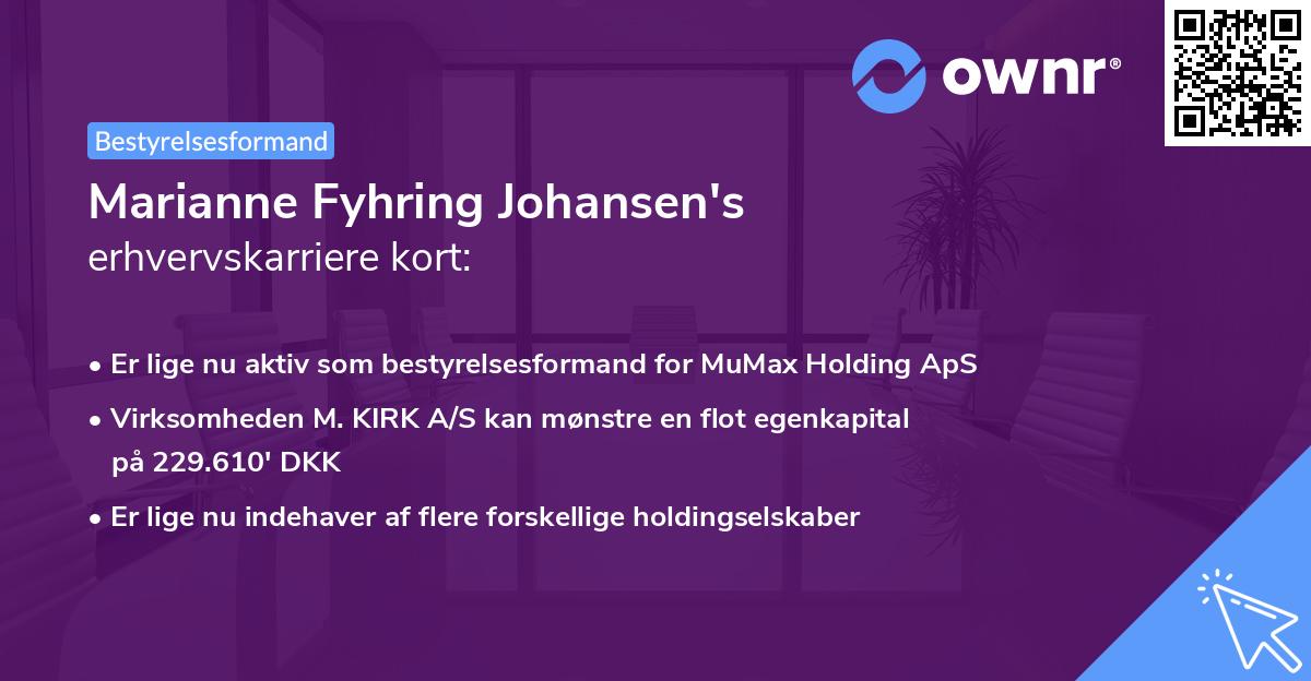 Marianne Fyhring Johansen's erhvervskarriere kort