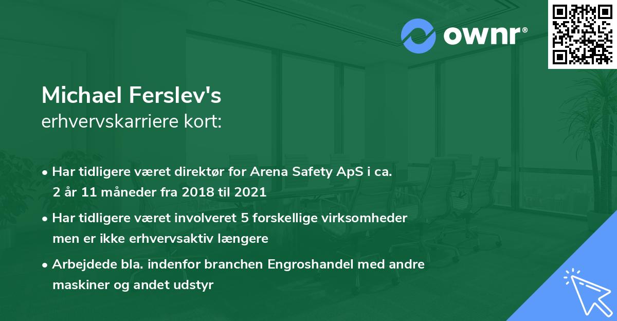 Michael Ferslev's erhvervskarriere kort