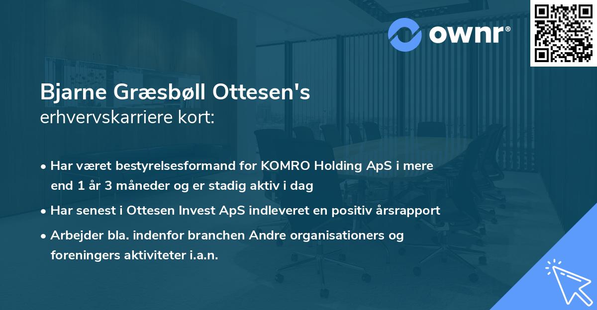 Bjarne Græsbøll Ottesen's erhvervskarriere kort