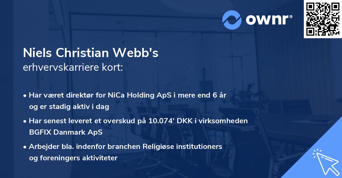 Niels Christian Webb's erhvervskarriere kort