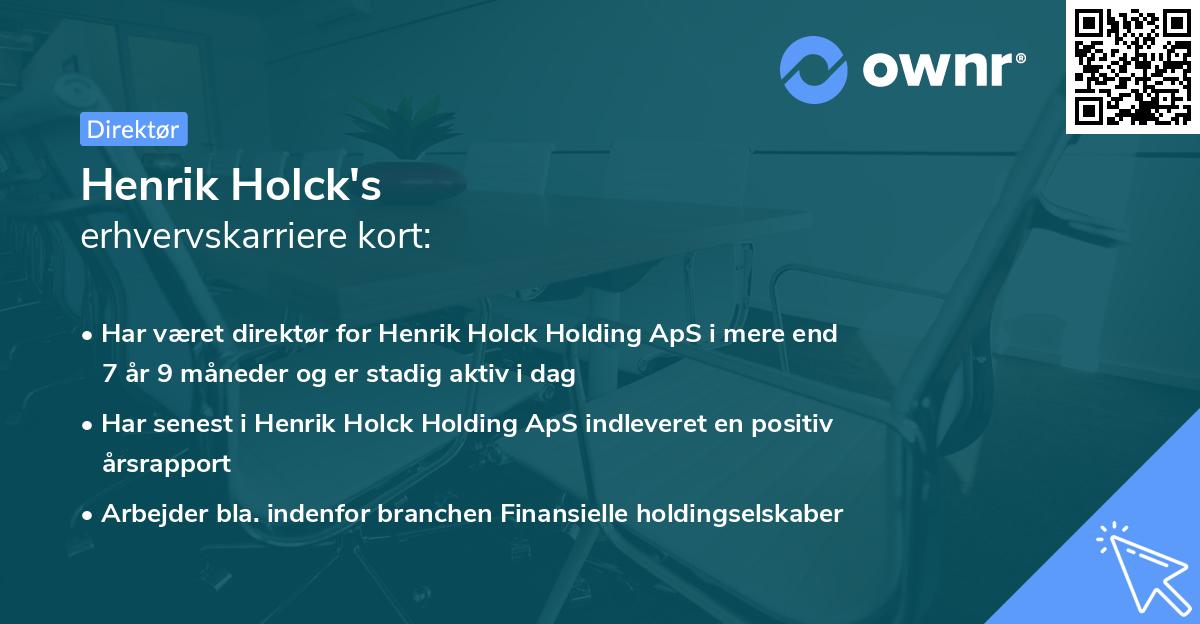 Henrik Holck's erhvervskarriere kort