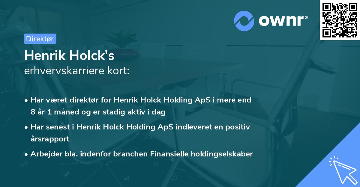 Henrik Holck's erhvervskarriere kort