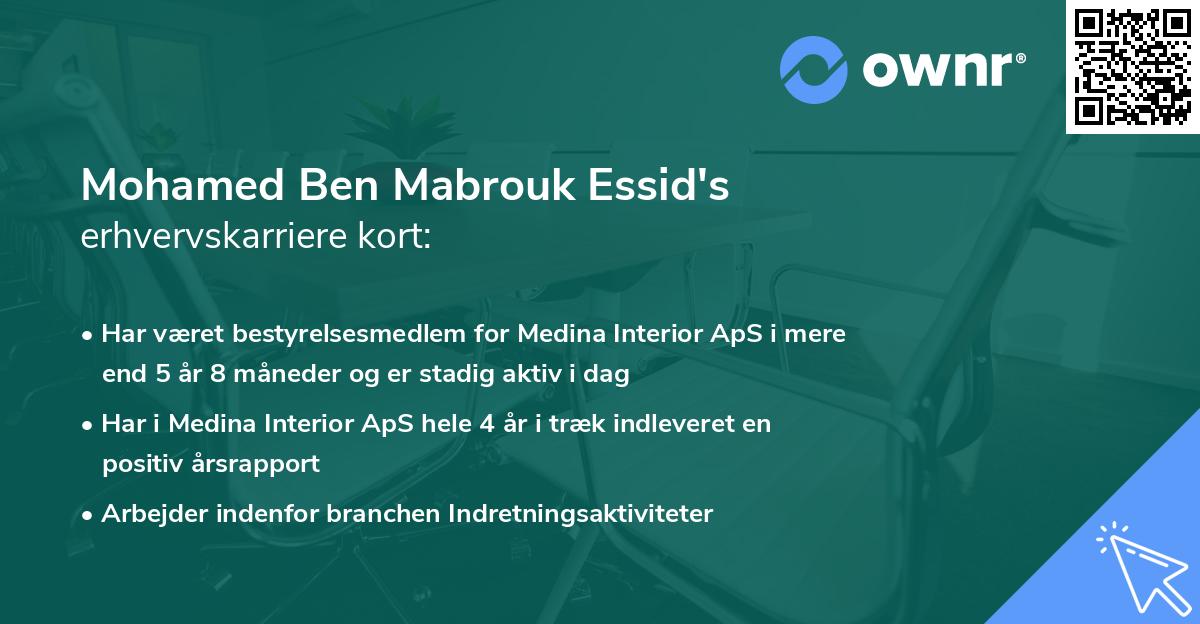 Mohamed Ben Mabrouk Essid's erhvervskarriere kort
