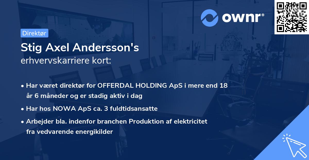 Stig Axel Andersson's erhvervskarriere kort