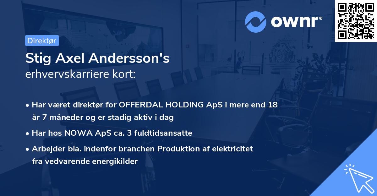 Stig Axel Andersson's erhvervskarriere kort