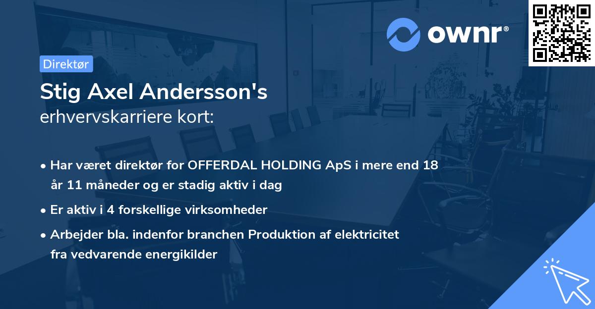 Stig Axel Andersson's erhvervskarriere kort